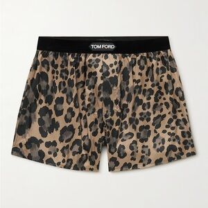 TOM FORD Velvet-Trimmed Leopard-Print Silk-Satin Boxer Briefs